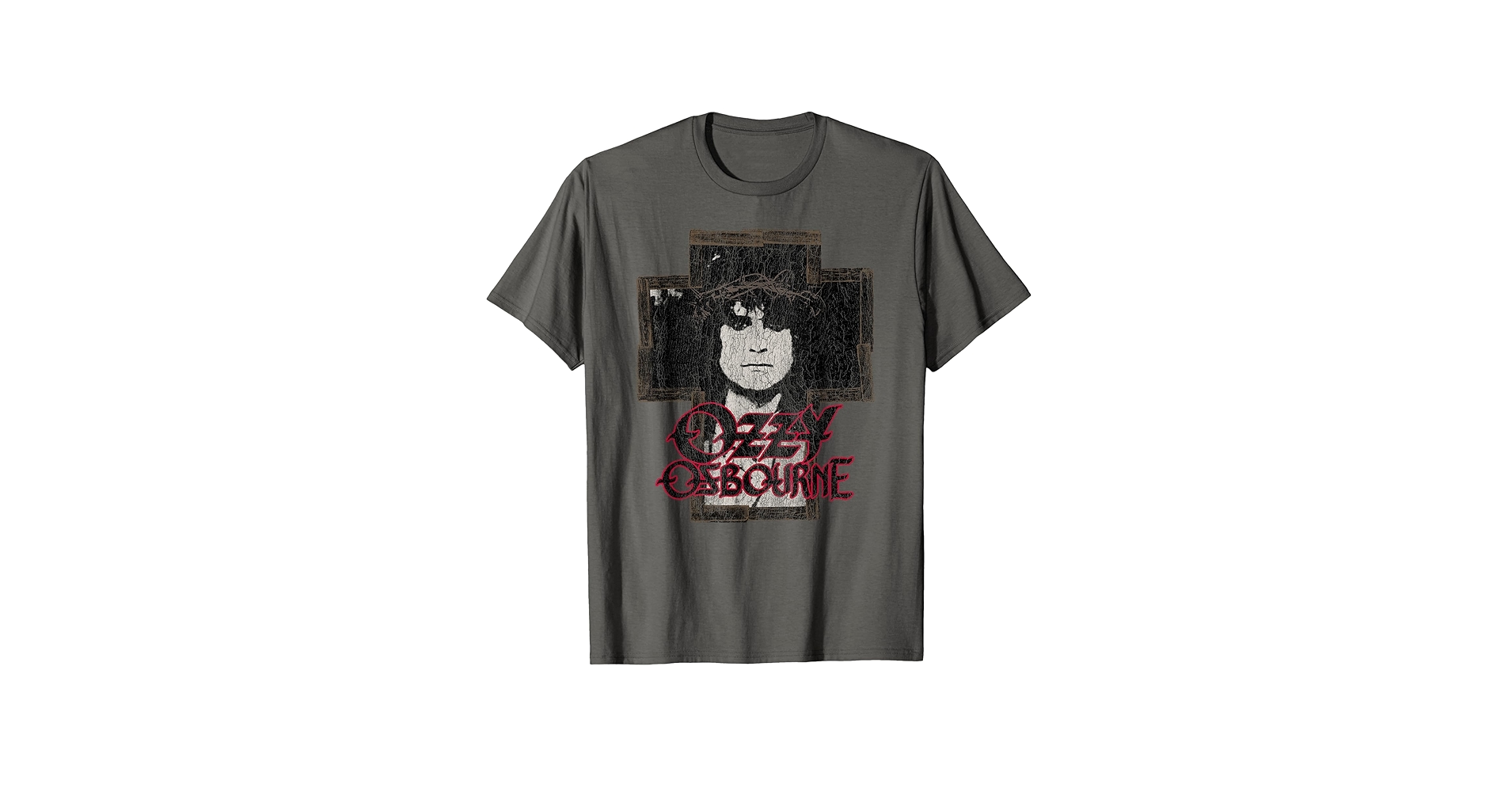 Amazon.com: Ozzy Osbourne – Distressed Vintage Cross T-Shirt